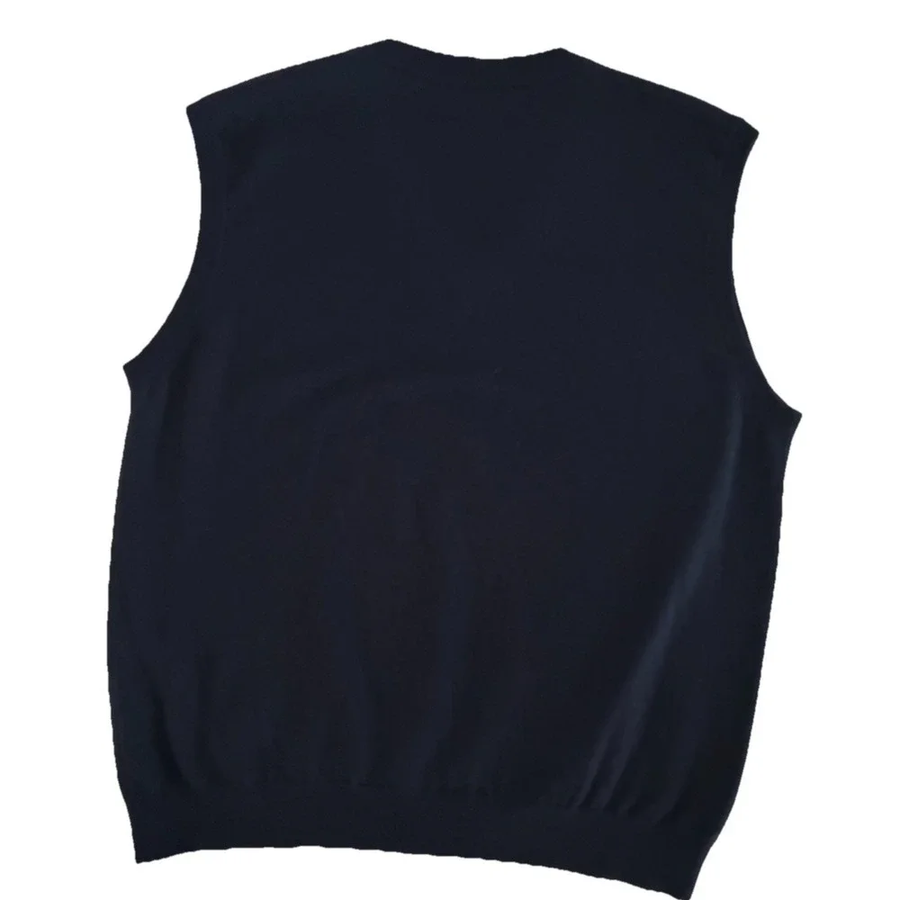 Gucci Sweater‎ Vest Men's XL Navy Wool Knit V Neck Uniform Pullover